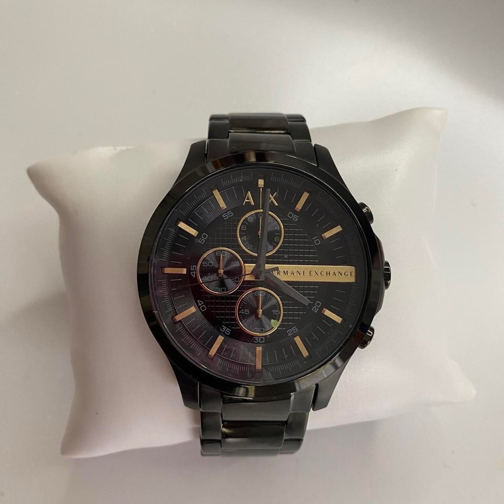 Armani Exchange Black and Gold Men's Watch - Picture 5 of 7